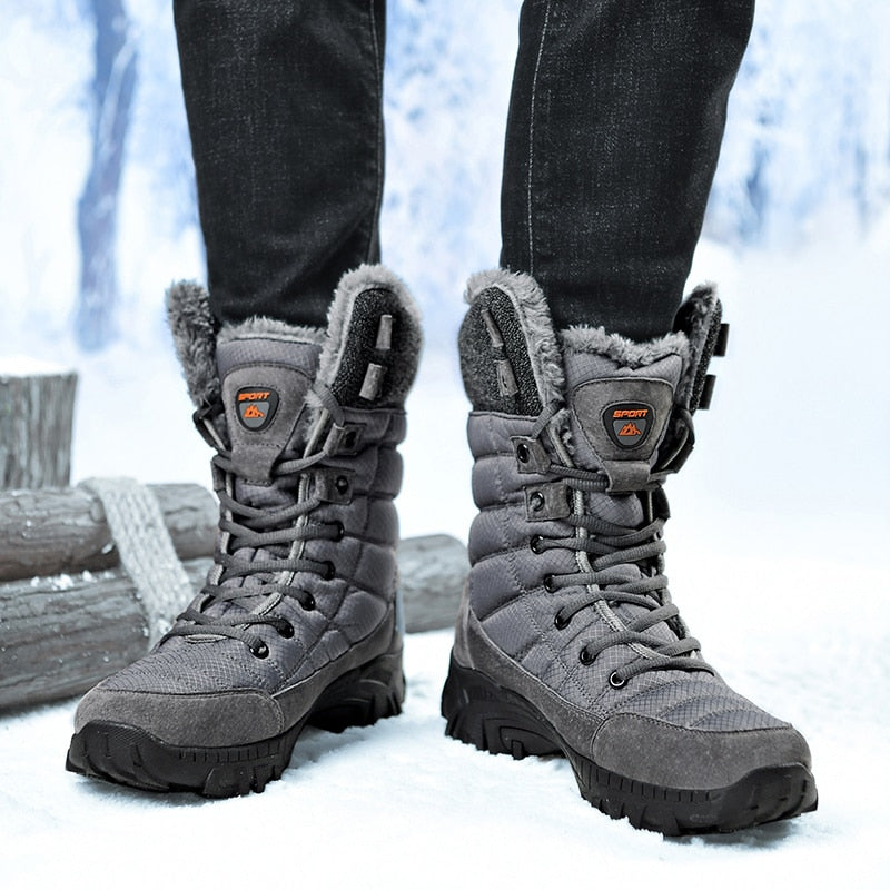 Men Winter Snow Boots Super Warm Hiking Boots Waterproof High Top Boots