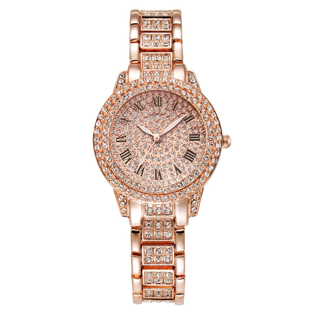 Diamond Women Watches Gold Watch Ladies Wrist Rhinestone