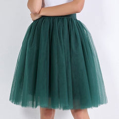 5 Layers Fashion Tulle Skirt Pleated TUTU Skirts Midi Skirt