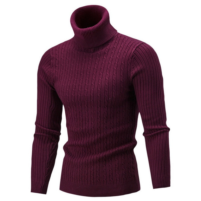 Turtleneck Sweater Men Rollneck Warm Knitted Keep Warm Jumper Woolen