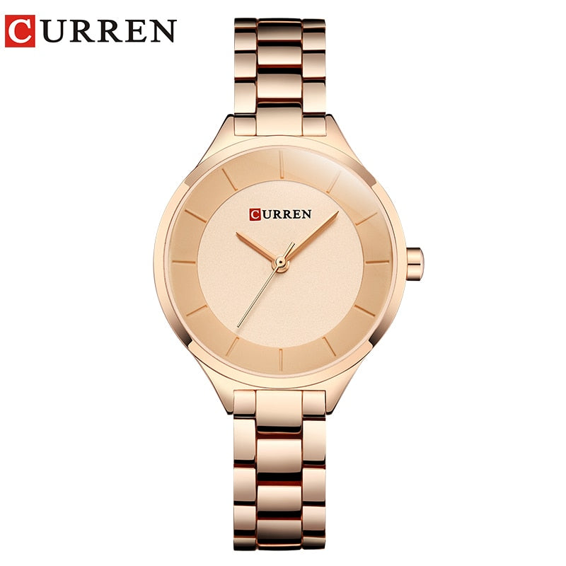 Fashion Ladies Stainless Steel Band Quartz Female Wrist Watch