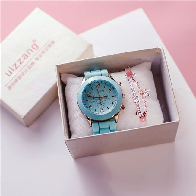 Fashion Casual Ladies White Silicone Quartz Watch Ladies Sport Digital