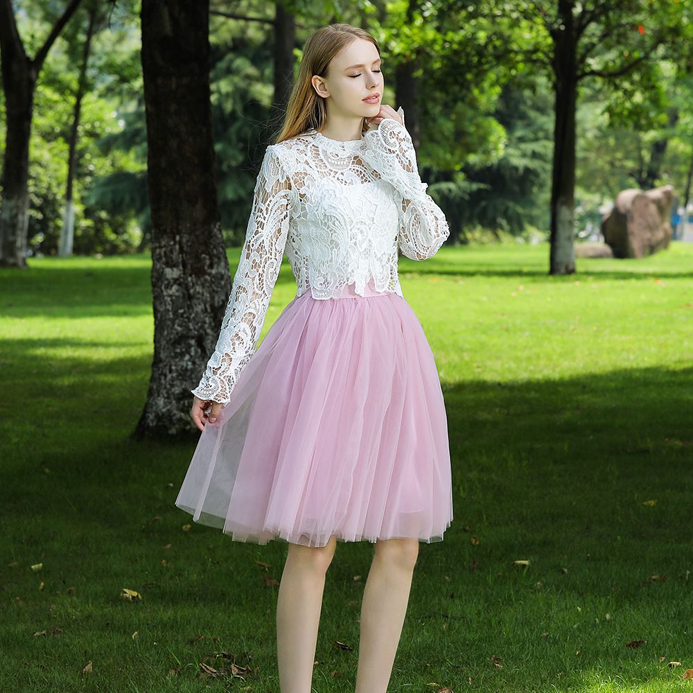 5 Layers 60cm Princess Midi Tulle Skirt Pleated