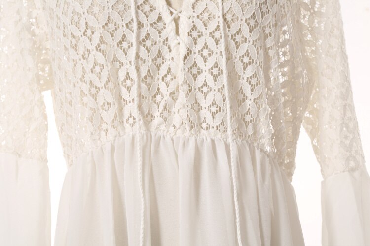 See Through Bikini Cover-up Long White Lace Tunic