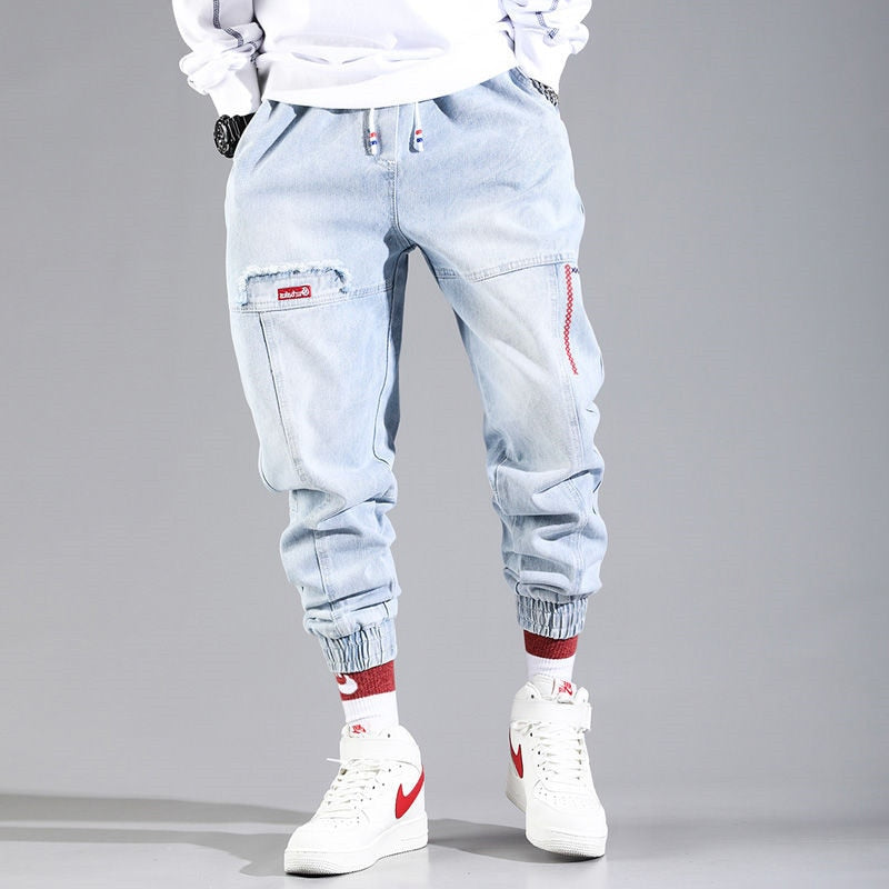 Hip Hop Pants Men's jeans Cargo Pants Elastic Harun pants Joggers Pants