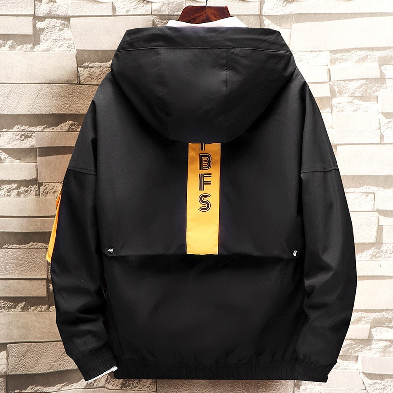 Jacket Zipper Casual Hooded Windbreaker Jacket Men Coat Clothing