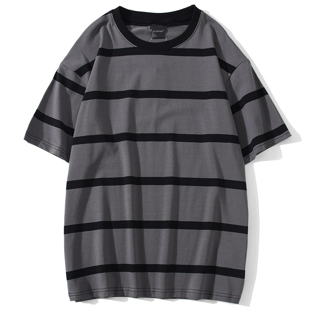 Men T Shirt Color Block Print Tee Shirts Simple Tops