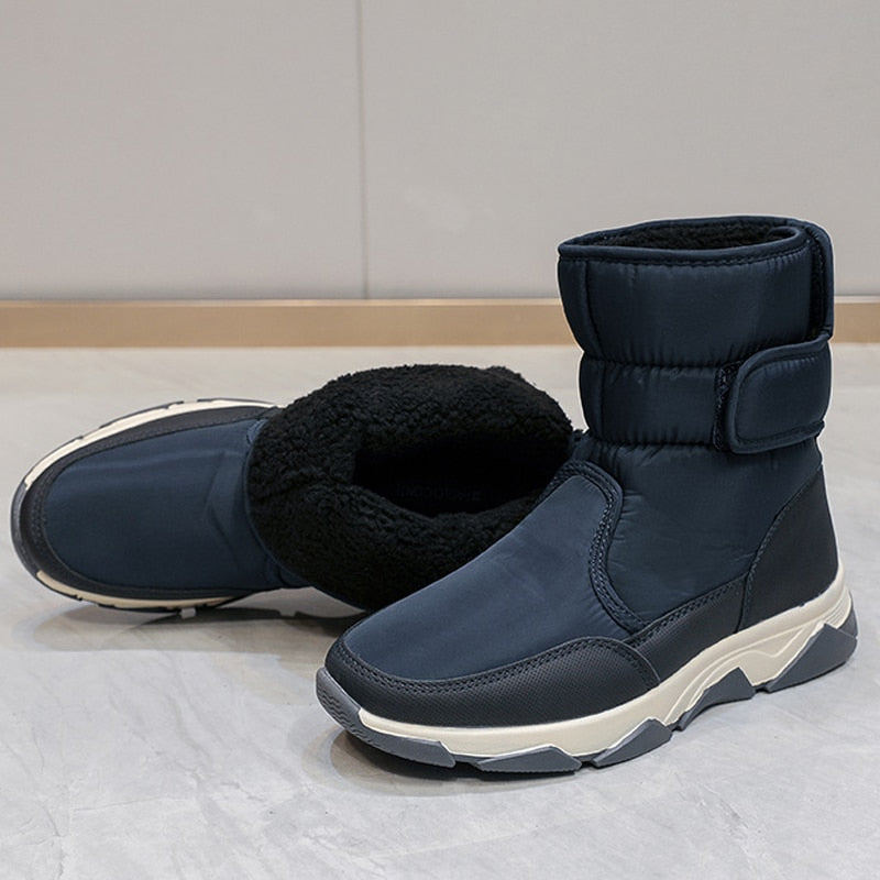 Men boots winter shoes thicken fur non-slip waterproof snow boots