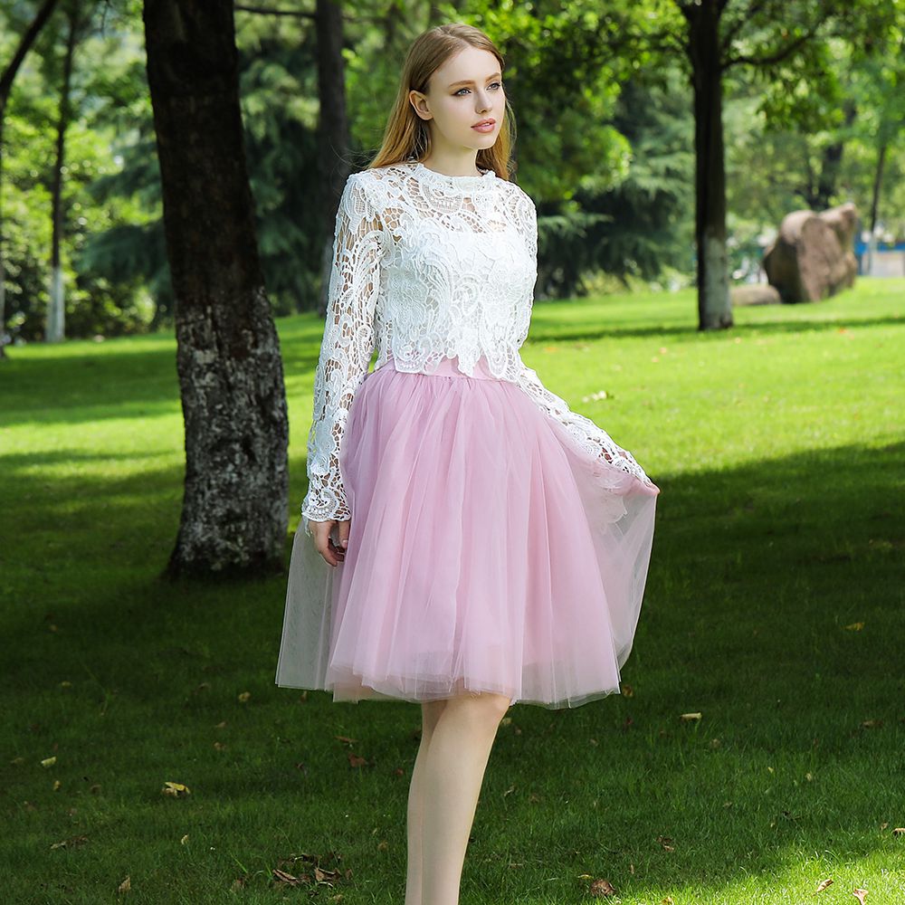 5 Layers 60cm Princess Midi Tulle Skirt Pleated