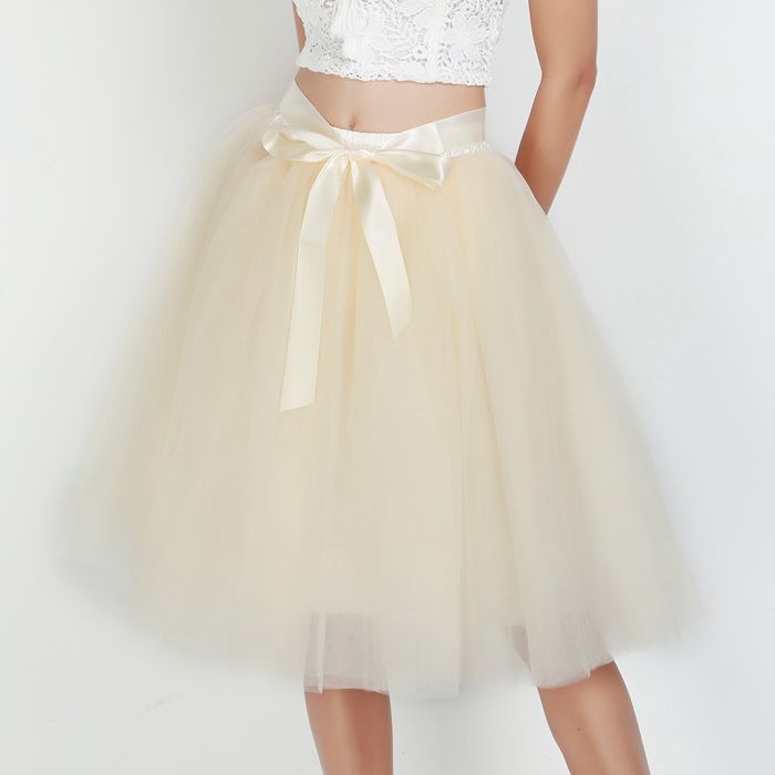 6Layers 65cm Fashion Tulle Skirt Pleated Tutu Skirts