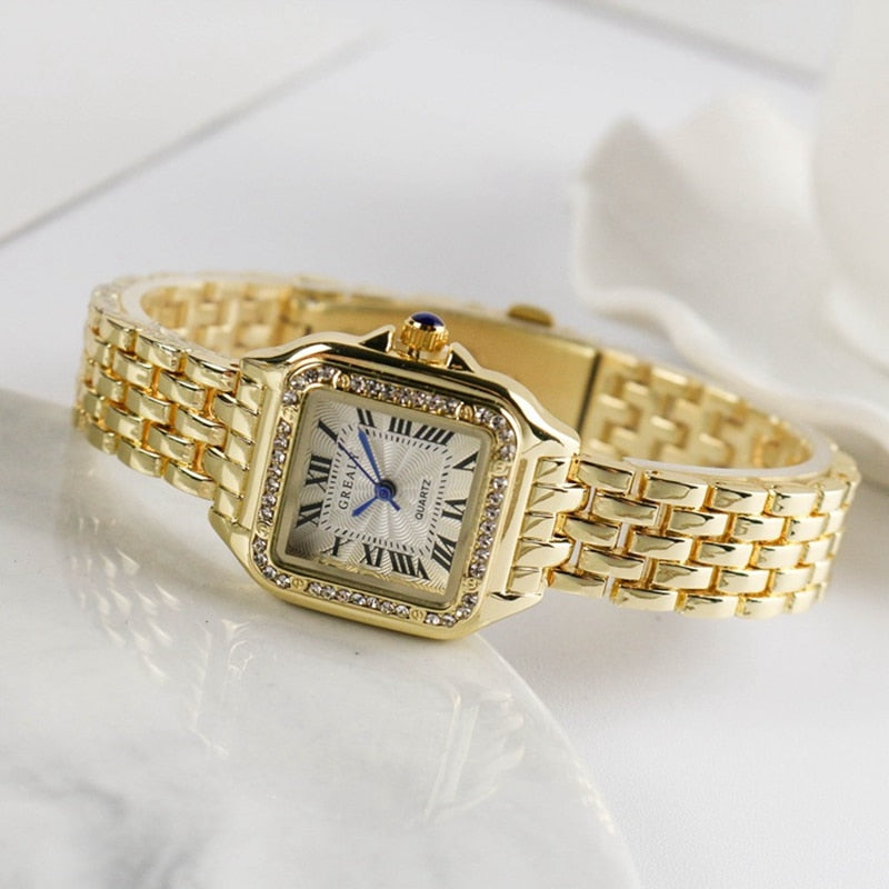 Fashion Square Watches Brand Ladies Quartz Wristwatch Classic