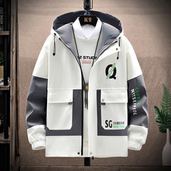 Men Windbreaker Jackets Print Casual Coat Spring Autumn Jackets