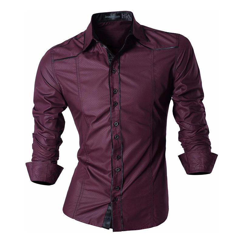 Men Casual Dress Shirts Fashion Stylish Long Sleeve