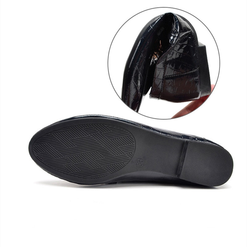 Loafers Flats Shoes Fashion Retro Design Black Leather Office Walk Casual