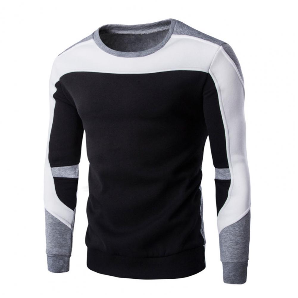 Men Sweatshirt Long Sleeve Round Neck Thicken Warm Slim Sweaters Pullovers