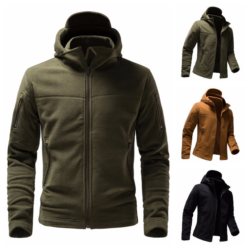 Men Pure Color Windproof Jacket Hooded Casual Jacket Outdoor Wear