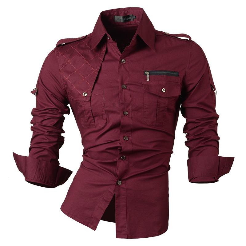 Men Casual Dress Shirts Fashion Stylish Long Sleeve