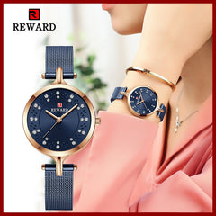 Women Wristwatch Fashion Luxury Quartz Watch Waterproof Stainless Steel