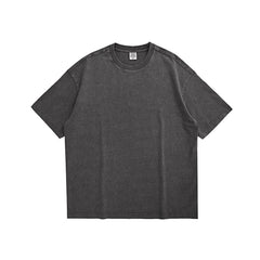 Washed T-shirts Man Tees Unisex Blank Heavyweight Short Sleeve Tees