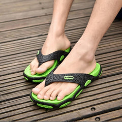 Men Slippers Breathable Non-Slip Beach Shoes Flat Sandals Massage Flip Flops