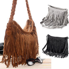 Style Women Cross Body Bag Shoulder Bag Handbag Tassel Zipper