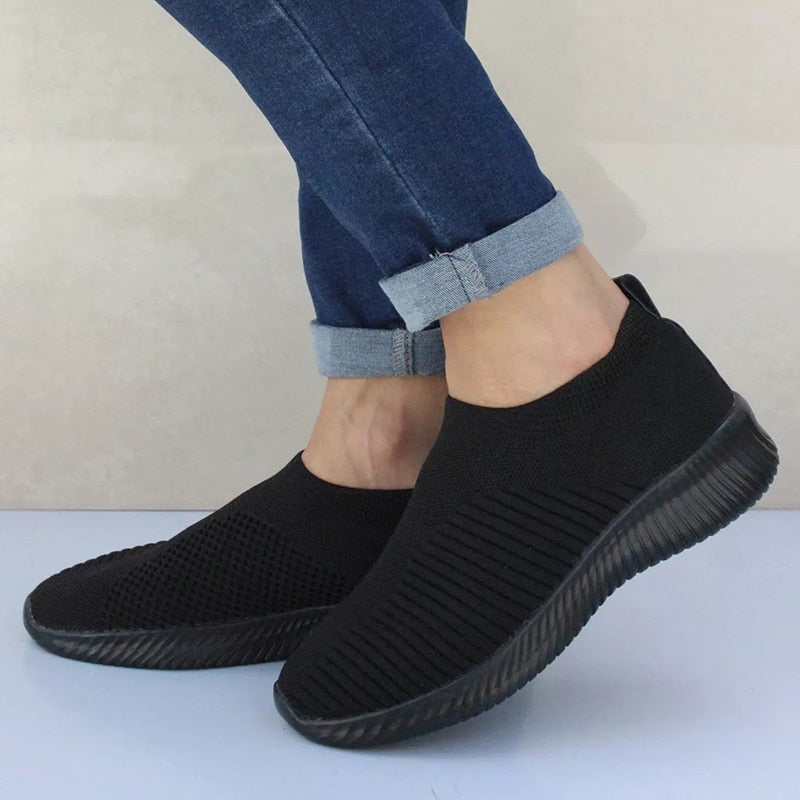 Women Shoes Knitting Sock Sneakers  Slip On Flat Shoes