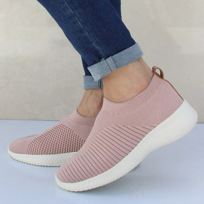 Women Shoes Knitting Sock Sneakers  Slip On Flat Shoes