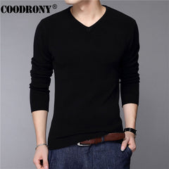 Casual Slim Fit Sweater Men Classic Pullover V-Neck Wool Sweaters Shirts