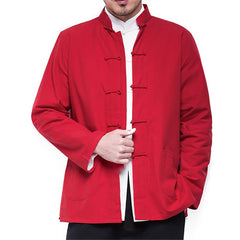 Men Chinese Style Linen Coat Loose Cardigan Linen Outerwear Jacket Coats