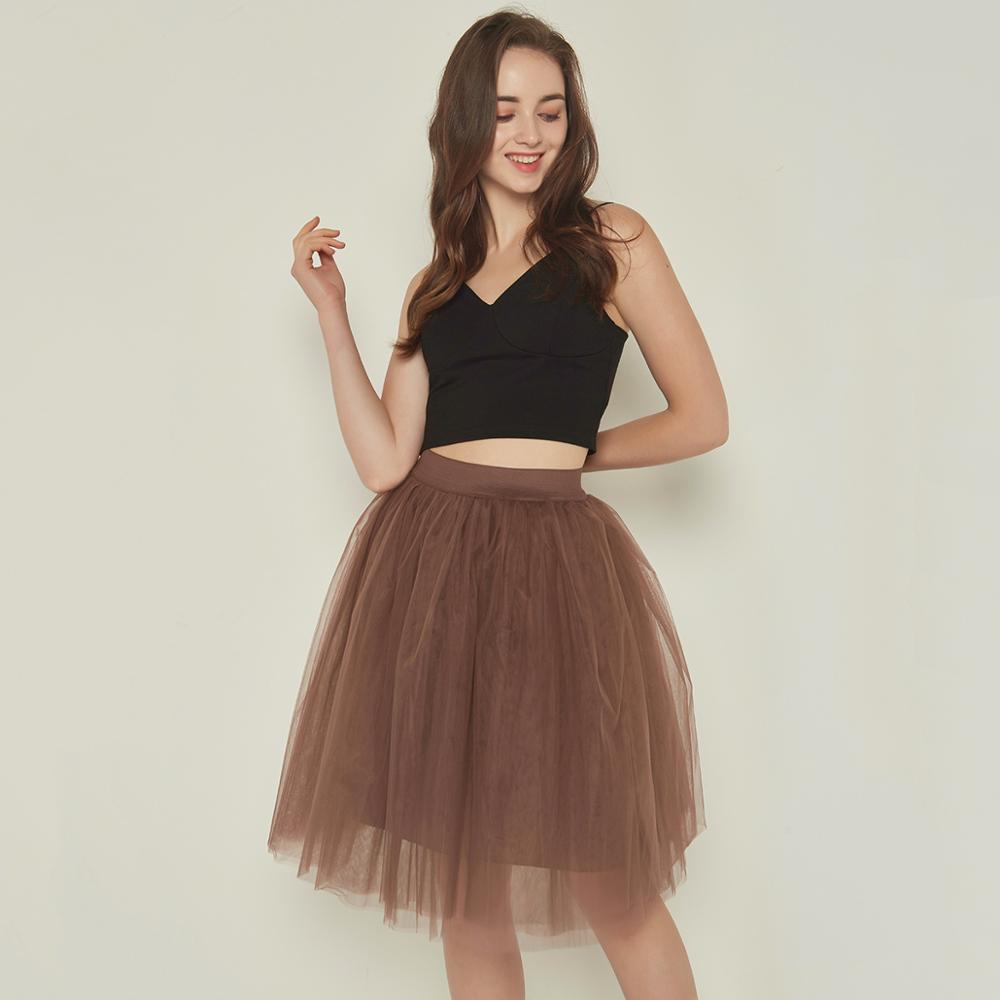 5 Layers 60cm Princess Midi Tulle Skirt Pleated