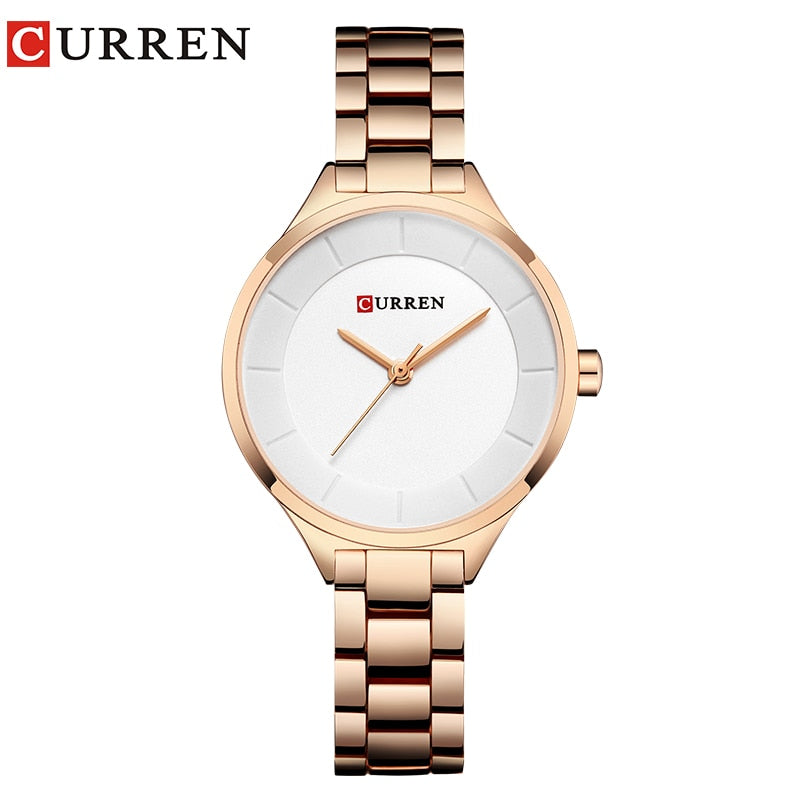 Fashion Ladies Stainless Steel Band Quartz Female Wrist Watch