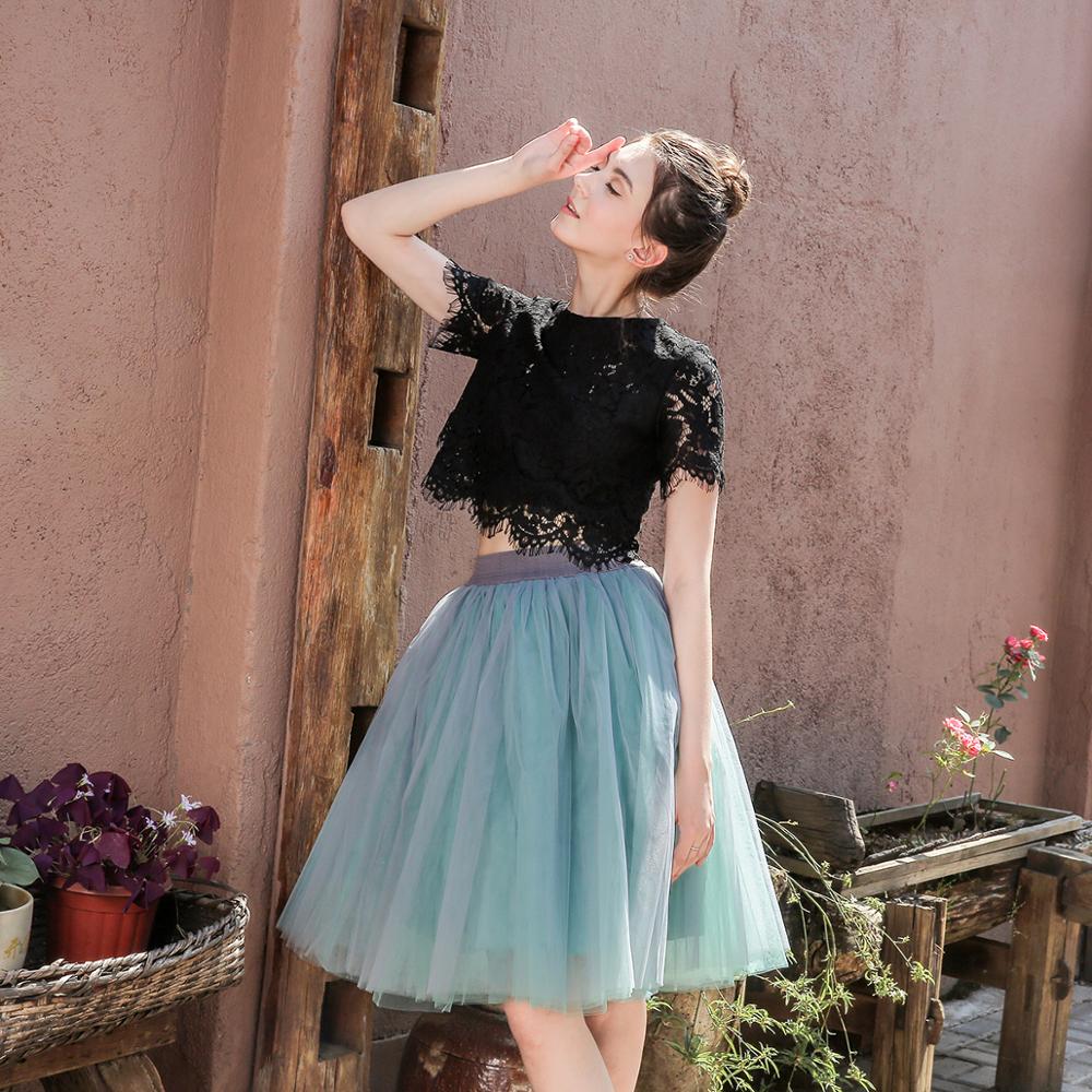 5 Layers 60cm Princess Midi Tulle Skirt Pleated