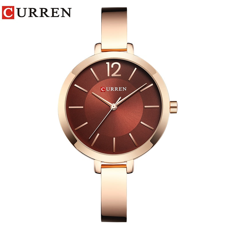 Fashion Gold Women Watches Stainless Steel Ultra thin Quartz Watch