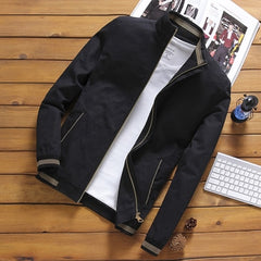 Men Bomber Jackets Windbreaker Stand Collar Jacket Baseball Slim Coats