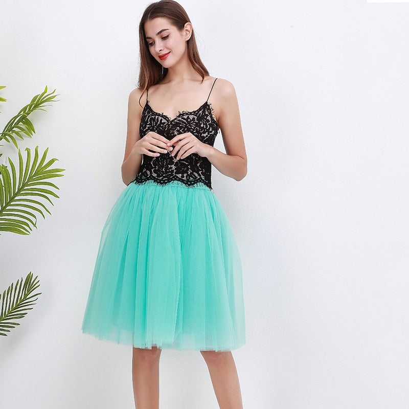 5 Layers 60cm Princess Midi Tulle Skirt Pleated