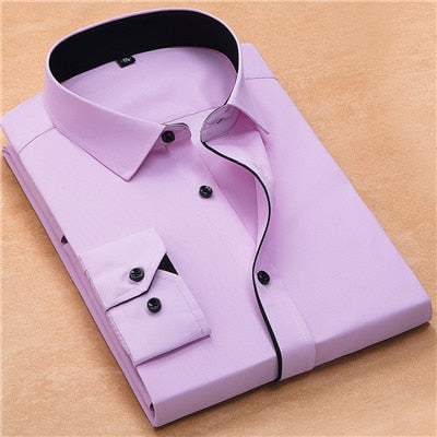 Men Shirt Causal Long Sleeved Dress Social Business Shirt Soft Shirts