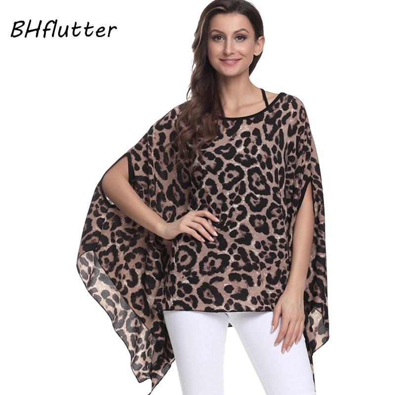 Women Blouses Chiffon Blouse Shirt Batwing Sleeve