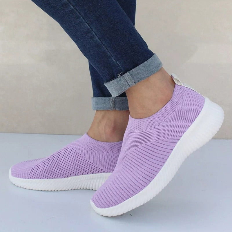 Women Shoes Knitting Sock Sneakers  Slip On Flat Shoes