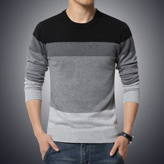 Casual Men Sweater O-Neck Striped Slim Fit Knittwear Sweaters Pullovers