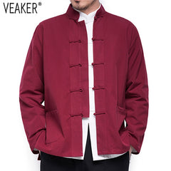 Men Chinese Style Linen Coat Loose Cardigan Linen Outerwear Jacket Coats