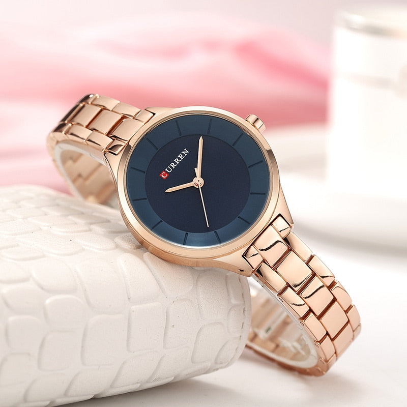 Fashion Ladies Stainless Steel Band Quartz Female Wrist Watch