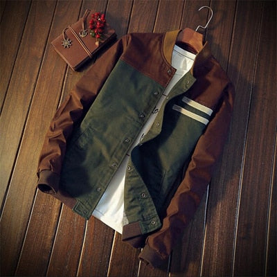 Bomber Jacket Hip Hop Slim Pilot Coats Men Baseball Windbreaker