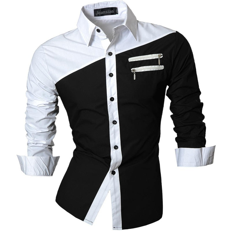 Men Casual Dress Shirts Fashion Stylish Long Sleeve