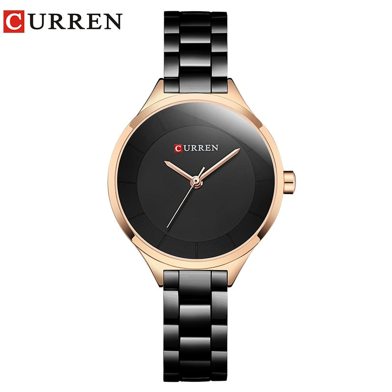 Fashion Ladies Stainless Steel Band Quartz Female Wrist Watch