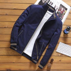 Men Bomber Jackets Windbreaker Stand Collar Jacket Baseball Slim Coats