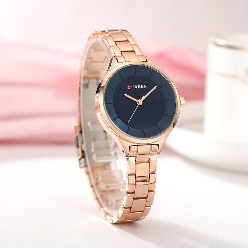 Fashion Ladies Stainless Steel Band Quartz Female Wrist Watch