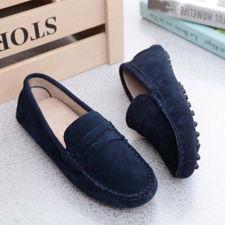 Women Shoes Genuine Leather Women Flat Shoes Casual Loafers Slip On