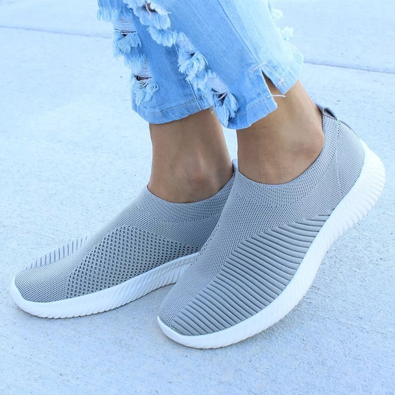 Women Shoes Knitting Sock Sneakers  Slip On Flat Shoes