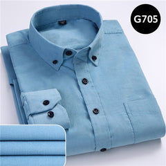 Corduroy long sleeved button collar smart casual shirts men comfortable