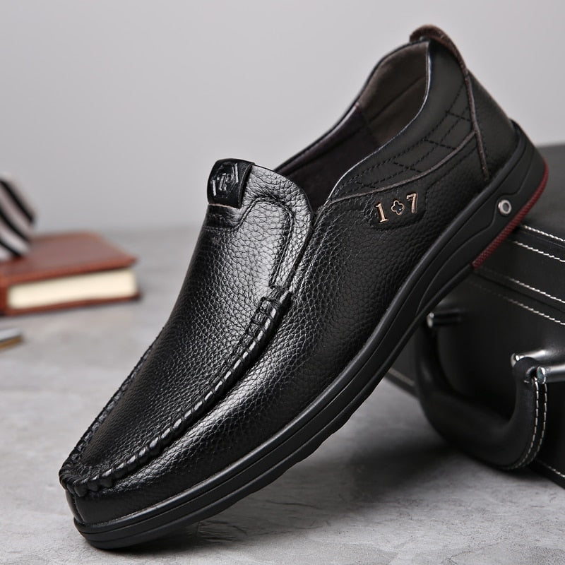 Men Loafers Slip On Business Casual Shoes Classic Soft Breathable Shoes Flats